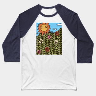 Flower Field Baseball T-Shirt